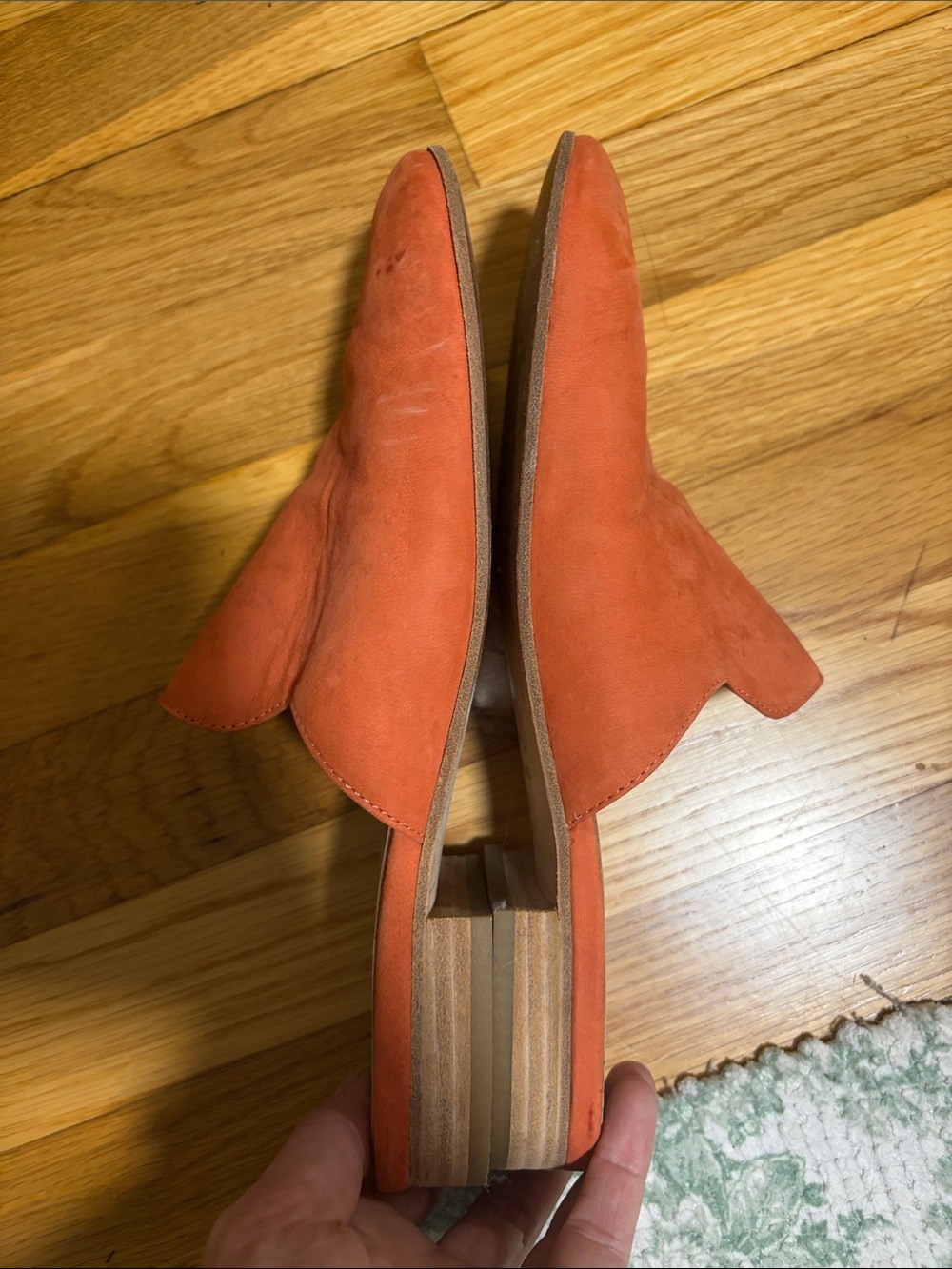 Eileen Fisher Coral Suede Slip-On Mules - Picture 5 of 8
